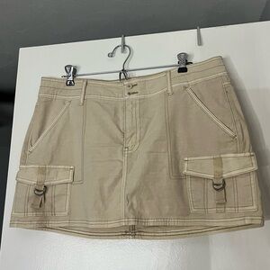 American Eagle Outfitters Beige Tan Cargo Stretch Mini Skirt